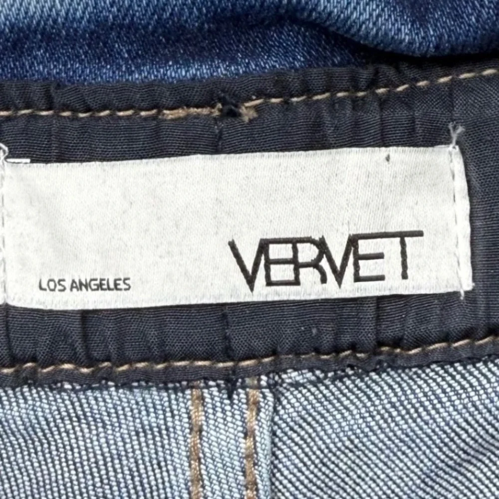 Vervet Jeans Women 26 Paperbag Waist Straight Leg High Rise Seam Front V2492
